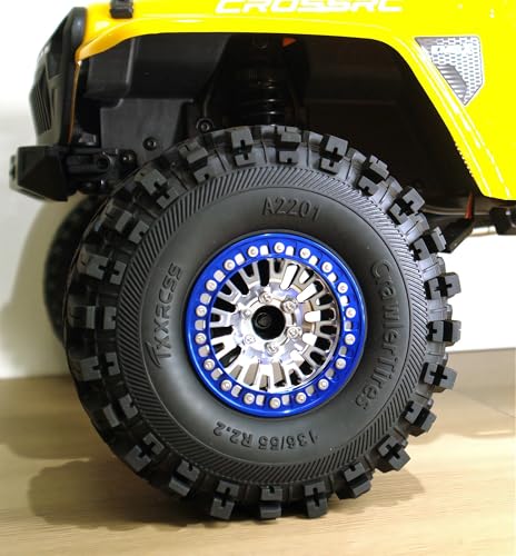 198g Super Heavy Duty 2.2 Beadlock Wheel Rims for 1/10 RC Crawle (Silver Blue) - color: Silver Blue