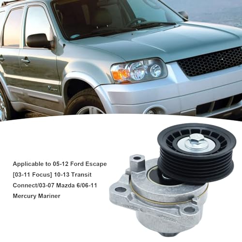 38452 Drive Belt Tensioner Pulley Assembly Replacement for Ford Escape Focus Fusion, Replacement for Mazda, Mercury, Replaces 89372 6E5Z6A228B