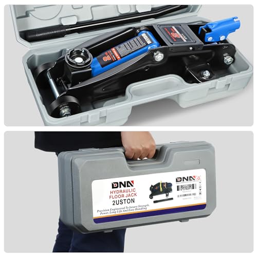 DNA Motoring Low Profile Hydraulic Trolley Service/Floor Jack, 2 Ton (4000 lbs) Capacity, Lifting Range 5.1"-13", Blue, TOOLS-00474 - color: Blue, style: 2 ton