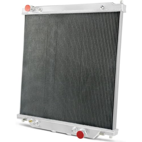 Aluminum Radiator For 2003-07 Ford F250 F350 F450 6.0L Super Duty Upgraded - size: 2-Row Radiator w/CNC Cap