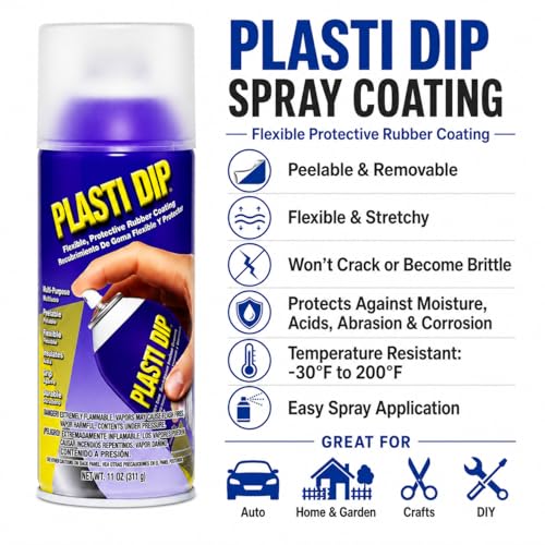 Plasti Dip Spray Coating, Clear, 11 oz Aerosol Can, Multi-Purpose Peelable Rubber Coating, Flexible Protective Spray for Auto, Home, Garden, Craft & DIY Projects - color: Clear, size: 11 Ounce (Pack of 1)