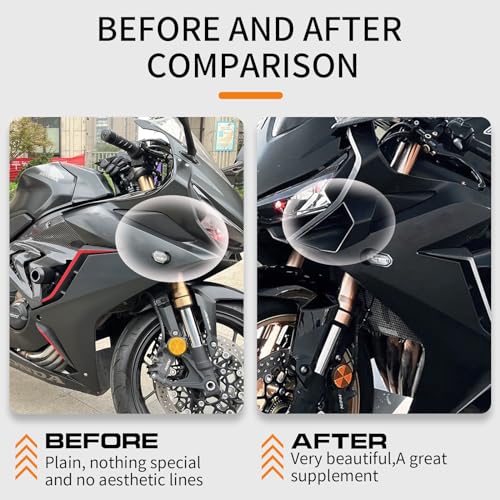 WOOGA Motorcycle Side Winglet,Motorcycle Side Spoiler Front Fairing Aerodynamic Winglets Air Deflector Wing Compatible with Ho&n&da CBR650R 2019-2023 Su&zu&ki GSX250R (Matte Black) - color: Matte Black