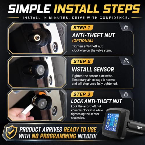 Marcala Plug-in TPMS V2.0 Tire Pressure Monitor System Set of 4 TPMS