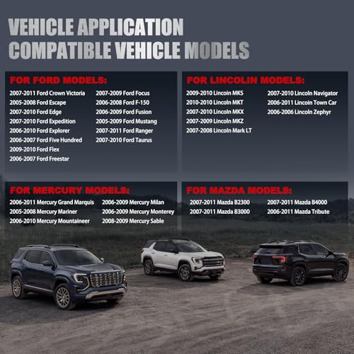 포드 링컨 머큐리 마즈다와 호환되는 TPMS 센서 - F-150 익스페디션 이스케이프 엣지 익스플로러 머스탱 포커스 퓨전 MKS MKT MKX MKZ용 사전 프로그래밍된 315MHz 타이어 압력 모니터링 센서 4개 - size: 6F2Z1A189A