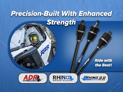 SuperATV Heavy Duty Rhino Brand Rear CV Axle for Polaris Ranger Models (See Fitment) - REAR - Upgrade From Your OEM Axle - size: Rear