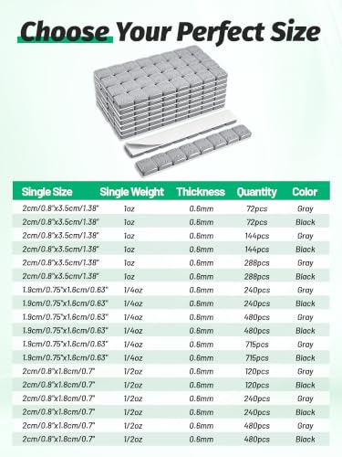 1/2oz 0.5oz Adhesive Stick on Wheel Weights 2 Box, 120oz Case Gray - color: Gray, size: 1/2 oz, 240 pack
