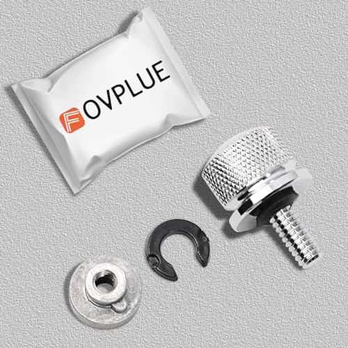 FOVPLUE 1/4″-20 Thread Seat Bolt/Screw and Nut Kit for Harley FLT Touring - color: CHROME BOLT/NUT/WASHER