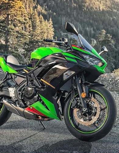 Kemimoto Engine Guard Crash Bar Stunt Cage Frame Protector Compatible with Ninja 400 250 2018-2024 Side Frame Falling Protection Bumper