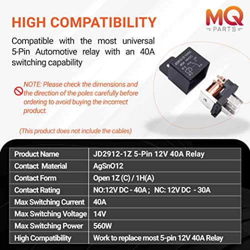 3 Pcs 00432101 5-Pin 12V 40A Multi-Purpose Relay Heavy Duty Relay - Replaces 430-300 AYP 109748X Ariens 00432101 Hustler 026237 Exmark 98-7249 1-643275 Ariens EZR1440 EZR1540 EZR1640
