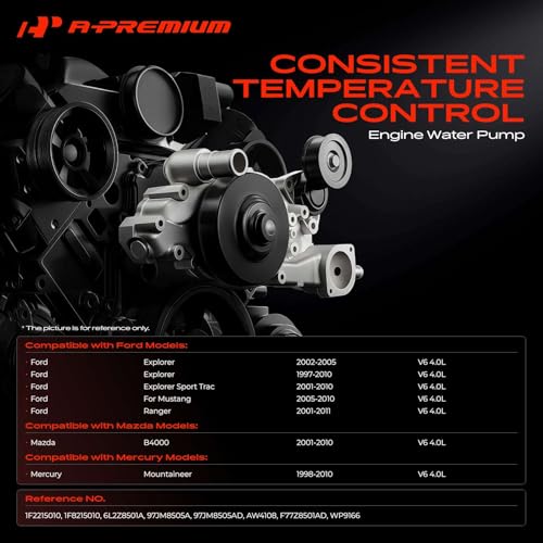 A-Premium Engine Water Pump (V6 4.0L) Compatible with Ford, Mazda, Mercury