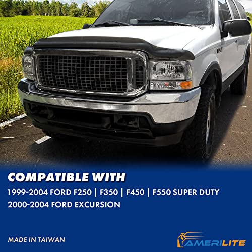 AmeriLite OE Chrome Replacement Headlights 4pcs Set w/Socket Bulb for 1999-04 Ford Excursion/Super Duty F250 F350 F450 F550 Truck - Passenger and Driver Side - color: Chrome