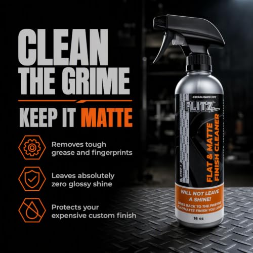 Flitz Flat Matte Finish Cleaner - 16oz Bottle of USA-Made Vinyl Wrap Spray to Easily Remove Grease, Wax, Dust, & More - Quick Drying Matte Paint Cleaner - Ideal for Cars, Motorcycles (3 Pack) - size: 16 Fl Oz (Pack of 3)