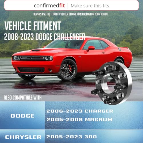 Wheel Accessories Parts 4 Pcs Hub Centric Wheel Spacers Adapters 5 on 115mm 5x115mm 20mm 0.8 Inch Thick 71.5mm Hub M14x1.5 14x1.5 Thread Stud Fits Chrysler 300 | Dodge Challenger Charger Magnum - size: 20mm Thick, style: 4 Pack