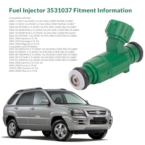 Fuel Injectors 35310-37150 Compatible with Hyundai Kia 1999-2011 1.6L 2.5L 2.7L 4Pcs - size: 35310-37150 4Pcs