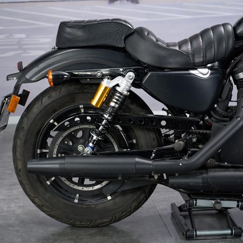 Mofun Rear Shocks with Remote Reservoir Fit for Harley Sportster Dyna - color: Oxidized Gold, size: 13.4"(340mm)