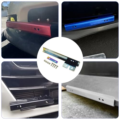Neo Chrome Front Bumper License Plate Mount Bracket Relocator Holder Bar - color: Neo Chrome