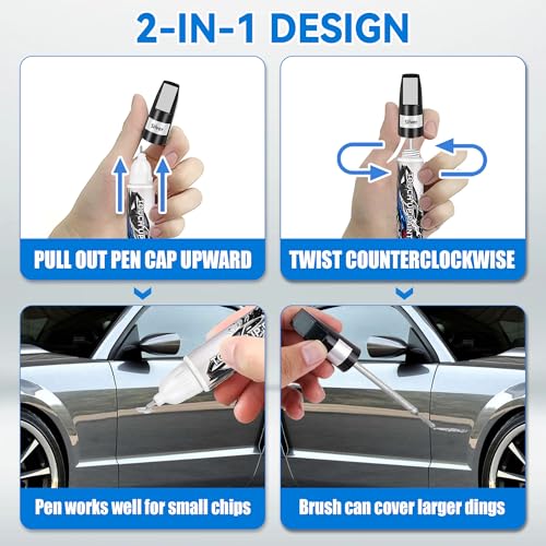 Touch Up Paint for Cars, Silver Car Paint Touch Up Pen, Car Paint Scratch Repair, Auto Paint Repair Pen, Professional Seamless Coverage, Color Accurate, Long lasting Adhension, Fast Drying - color: Universal Silver