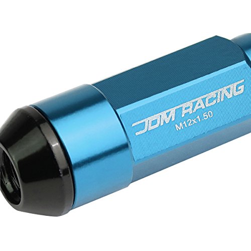 Auto Dynasty M12 x 1.5 Open/Closed End Aluminum Alloy Wheel Lug Nuts + Deep Drive Extension, Light Blue, 20-Piece - color: Light Blue