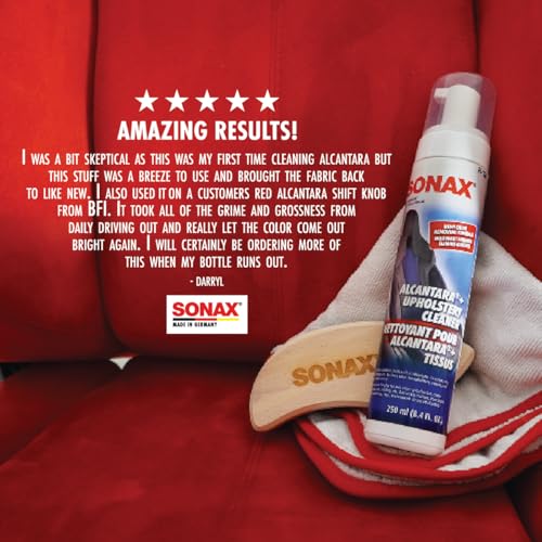 SONAX Upholstery & Alcantara Cleaner Foam, Car Interior Cleaner, 250 ml - size: 8.4 Fl Oz (Pack of 1)