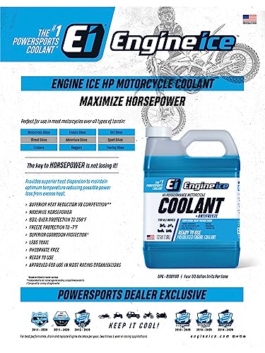 Engine Ice Off-Road High-Performance Motorcycle Coolant and Antifreeze, 3 Pack, Blue