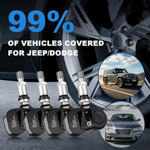TPMS Sensor Tire Pressure Sensors Fit for Jeep/Dodge/Chrysler 4 PCS