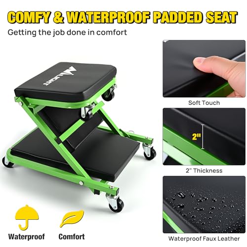 Nilight 36" Z Creeper 2-in-1 Rolling Folding Car Seat - color: Green