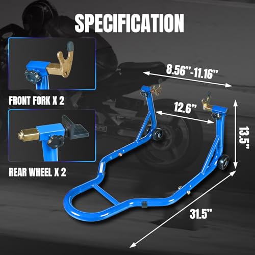 Jack Boss Motorcycle Stand Rear Combo Wheel Lift Stand, 500Lbs Capacity,Swingarm Spool Paddock Stand for Sport Bike,Fit for Yamaha, for Honda, Suitable for Kawasaki Light Blue - color: Light Blue