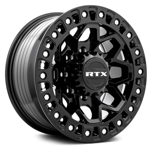 17x9 inch Custom Wheel - Gloss Black Milled Rivets Offroad Design Aluminum Alloy Rim Offroad Bolt- Pattern 8x165.1 mm Offset 20 mm