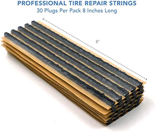 CKAuto 30 pcs 8" Black Tire Repair Strings Tire Repair Plugs - color: Black, size: 8" x φ0.236" 30pcs