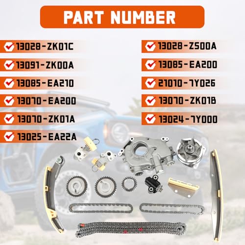 Timing Chain Kit - with Oil Pump & Water Pump Fits for Nissan 2005-2010 Frontier Pathfinder Xterra 4.0L V6 DOHC 24 Valve Engine Code "VQ40DE" - color: #2 OE: TK4173VVT,OP4131,3L3Z6M280EA, size: for 05-10 Frontier Pathfinder Xterra 4.0L