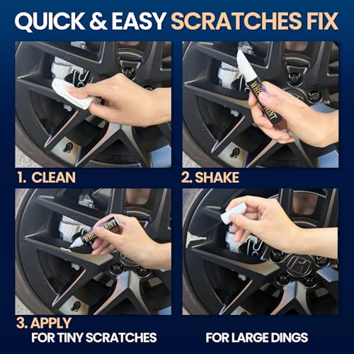 Matte Black Rim Touch Up Paint, Wheel Scratch & Curb Rash Repair, 1 fl oz - color: No. 02 Matte Black