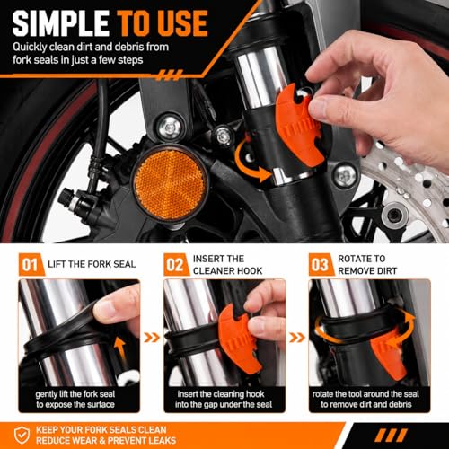 Motorcycle Fork Seal Saver Cleaner Tool 45mm-55mm 2 Pack