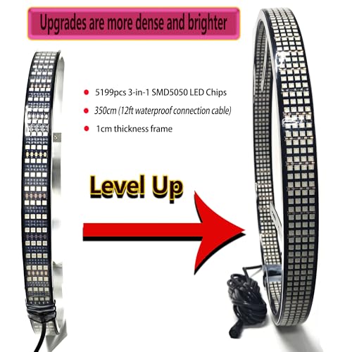 17" RGBW Wheel Light Pro Series with Brake Sync and White Ground Illumination, IP68 Waterproof Smart Rim Light Kit, Reinforced Frame, High Density 5199pcs 5050 SMD LEDs for Trucks, Off-Road Vehicles. - size: 17" RGBW Pro Max