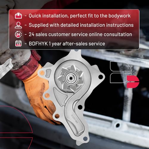 BDFHYK AW6252 Water Pump Compatible with Toyota Camry 2010-2017, RAV4 2009-2020, Highlander 2009-2019, Sienna 2011-2013, Venza 2009-2016, Replaces 1312448 1610009515 42031 - size: AW6252