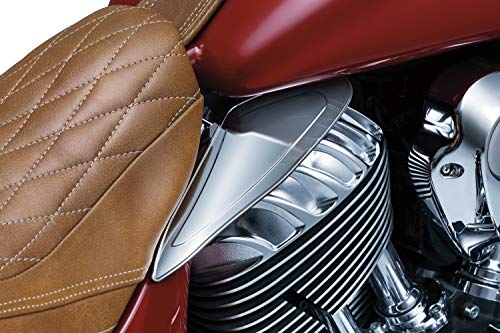 Kuryakyn 7181 Motorcycle Accessory: Heat Deflector Saddle Shields for 2014-19 Indian Motorcycles, Reflective Smoke, 1 Pair