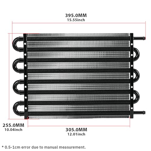 Universal 5/16" Transmission Oil Cooler Kit Aluminium alloy 8 Pass Tube & Fin Black - color: Black, size: 8 Pass