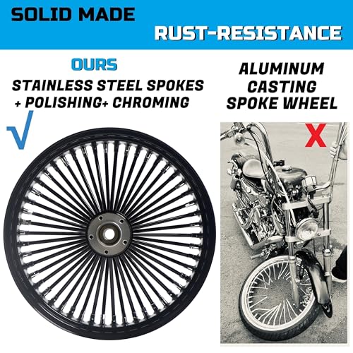 FatFlex 18" Rear Wheel Fat Spokes 4.25" Rim for 08-up - style: 18"x4.25", Black+Black+Black