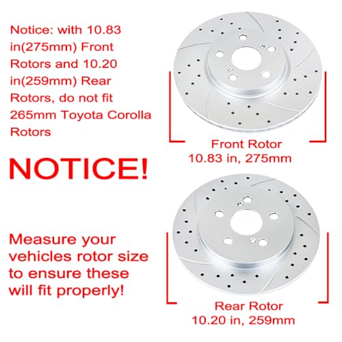 Acinoparts Front and Rear Brake Kit for 2.4L 2003-2007 Honda Accord - size: HMBK21801
