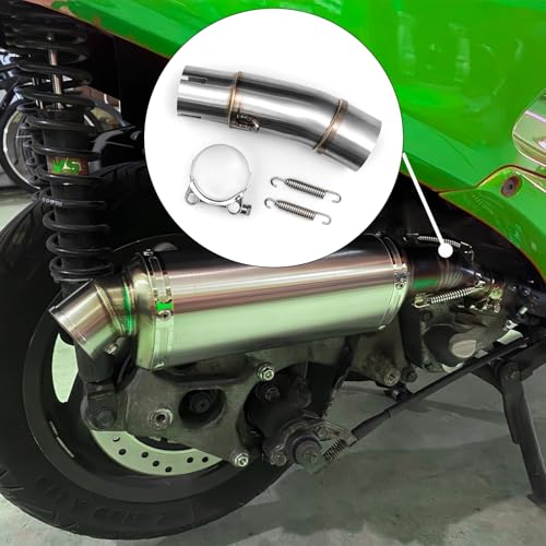 Motorcycle Exhaust Mid Pipe, Exhaust Muffler Adapter Connect Pipe, Compatible with Kawasaki Ninja 250 300 400 500 650 Z250 Z300 Z400 Z500 Z650 2018-2024