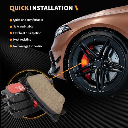 D1212 Rear Ceramic Brake Pads Kit Fit For Toyota Avalon 2008-2018, For Camry 2007-2023, For Matrix 2009-2013, For RAV4 2006-2018, For Lexus ES350 2007-2018, For ES300h 2013-2018 - size: HZ1212H