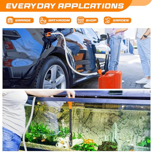 Portable Cordless Fuel Transfer Pump Battery Powered - color: Orange-Yellow