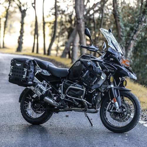 Rhinowalk Motorcycle Saddlebag 20L Waterproof – Compact Quick Release Motorbike Side Bag with Combination Lock, Universal Fit (1 Piece) - color: Black-20L