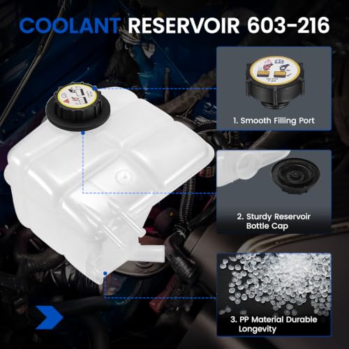 603-216 Engine Coolant Reservoir Tank for Ford Focus 00-07 - size: 603-216