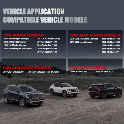 크라이슬러 닷지 지프 램 피아트 호환 TPMS 센서 - 사전 프로그래밍된 433MHz 타이어 압력 모니터링 센서 4개, 300 듀랑고 챌린저 저니 랭글러 그랜드 체로키 램 1500 2500용 - size: 4PCS-56029398AA