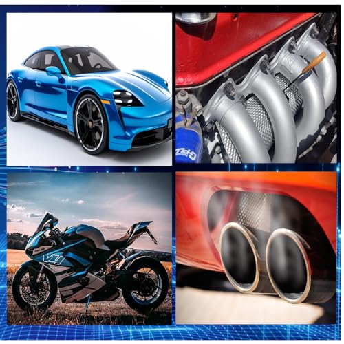 16" x 78.7" Exhaust Heat Shield Kit – High-Temp Muffler/Engine Embossed Aluminum Heat Shield with 20PCS Stainless Steel Cable Ties for Automotive & Motorcycle