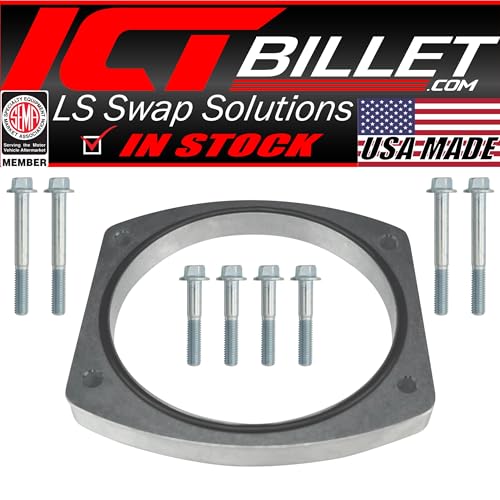 ICT Billet 102mm Throttle Body 1/2 inch Spacer Sheet Metal Intake Manifold ICT Billet Engine Billet Aluminum Compatible with Chevy GMC 551563-LS01S5