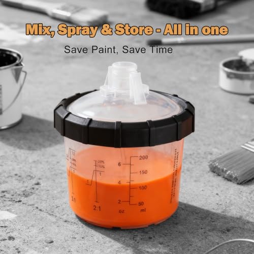 RRJ 6.76oz Disposable Paint Cup System 50 Pack Liners & Lids with 20 Plugs - color: 6.7 Ounce (200ml) Kit-50PCS