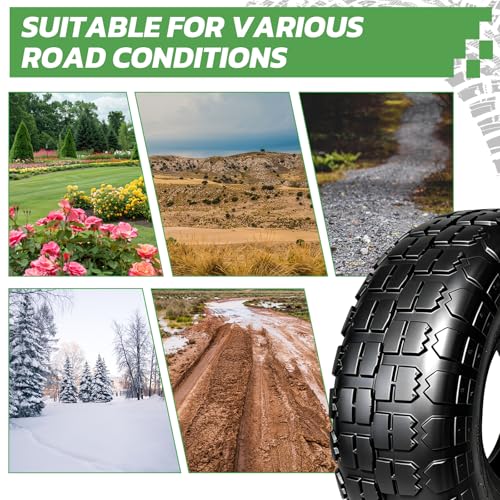 2 Sets 4.10/3.50-4 Tire and Inner Tube Set Replacement Parts for Garden Utility Wagon Cart Hand Truck Lawn Mower Snowblower Generator Go Kart Dolly Trailers High Pressure Washer