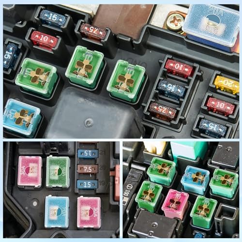Nilight 30PCS Jcase Tall Low STD Profile Box Shaped Fuse Car Assortment Kit - color: 30PCS Jcase Box Fuses
