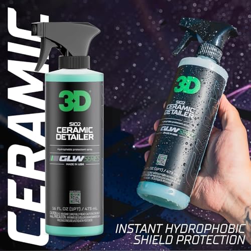 3D SiO2 Ceramic Detailer 1 Gallon – Quick Detailer with Advanced SiO2 Polymers – Hydrophobic Protection, UV Defense, High Gloss Finish, Ceramic Coating Booster – Professional Car Care – Made in USA - size: 128 Fl Oz (Pack of 1)